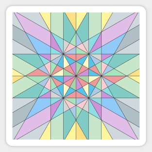 Colorful Pastel Mosaic Triangle Star Pattern Sticker